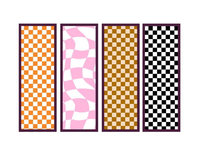 Fun Checkerboard Fun Checkerboard Bookmarks, 16 Fun Checkerboard Bookmark Set, Fun ...
