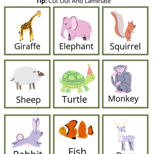 Animal Bingo for Kids, Animal Bingo Game for Children 4 - Etsy