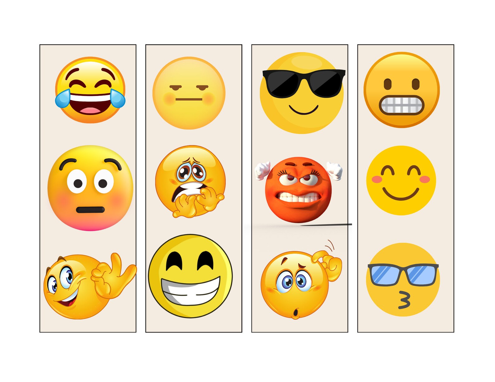 Emojis Printable Bookmark Bundle 16ct Adult & Kids Bookish Etsy