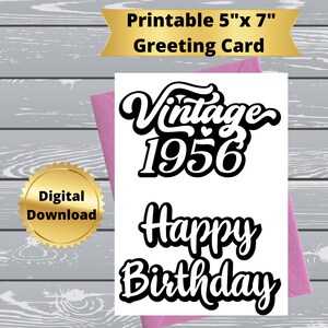 Cartão de aniversário engraçado para impressão da era vintage, cartão de aniversário engraçado para impressão, cartão de aniversário digital com citação engraçada, cartão de felicitações 5x7, 58