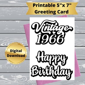 Cartão de aniversário engraçado para impressão da era vintage, cartão de aniversário engraçado para impressão, cartão de aniversário digital com citação engraçada, cartão de felicitações 5x7, 68
