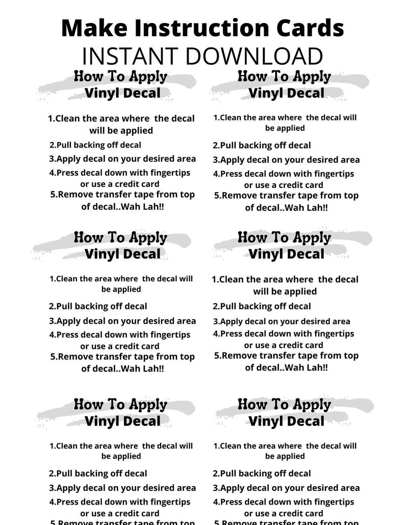 How to Apply a Decal Decal Instructions Care Instructions Etsy