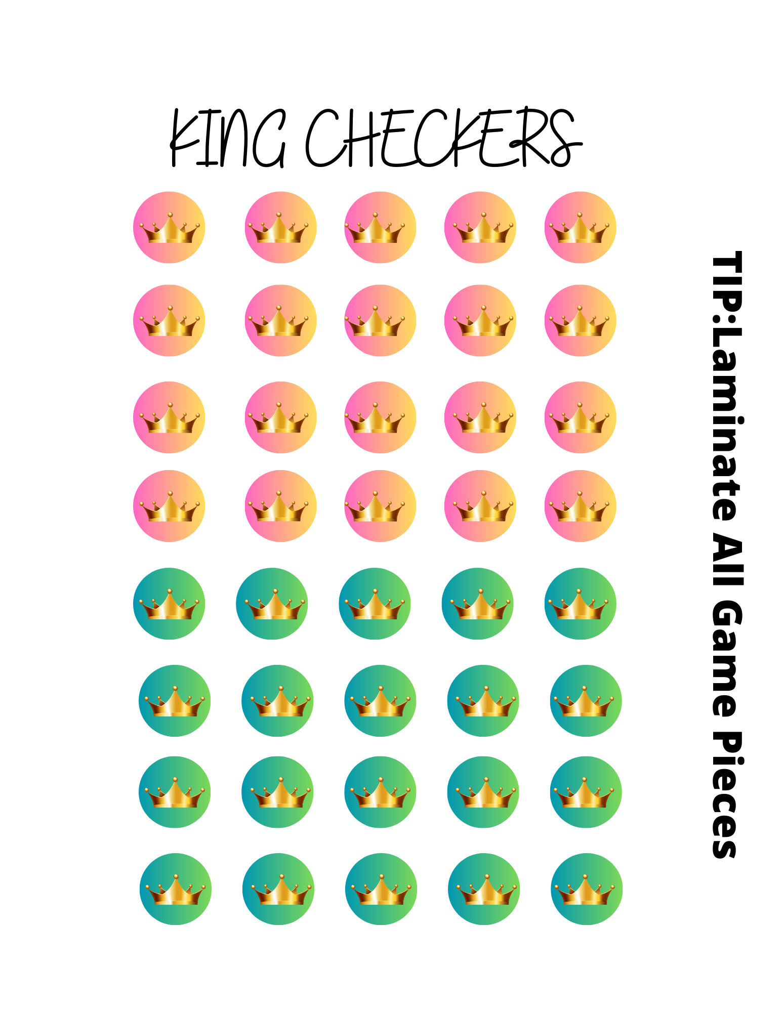 Checkers Instant Download Game Checkers Printable Game Mini Etsy