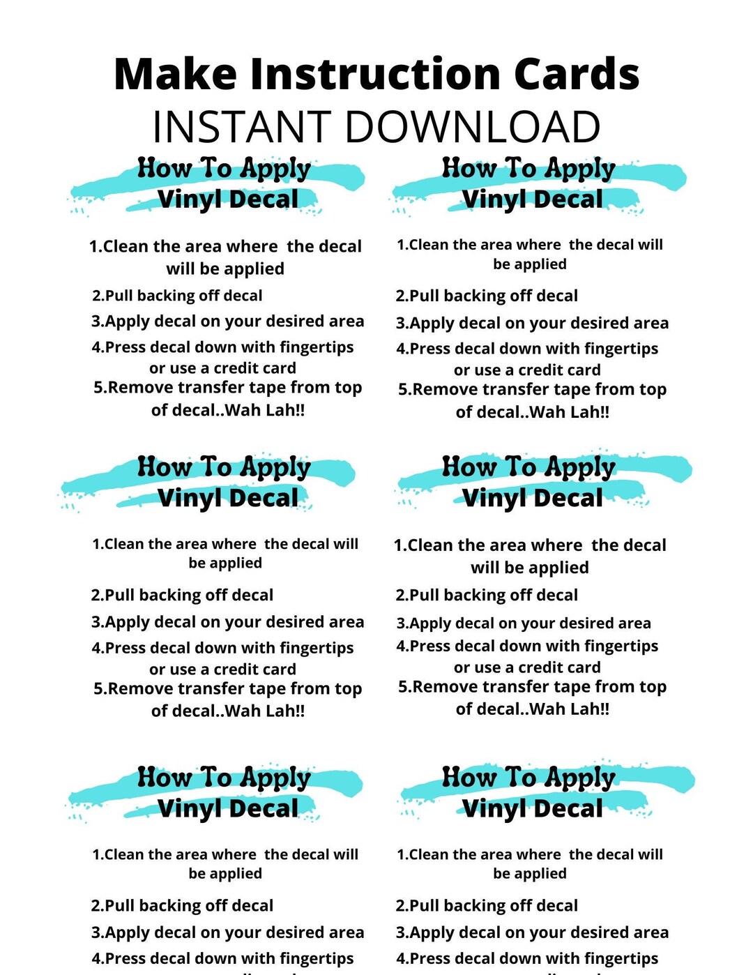 How to Apply a Decal, Decal Instructions, Care Instructions, DIY