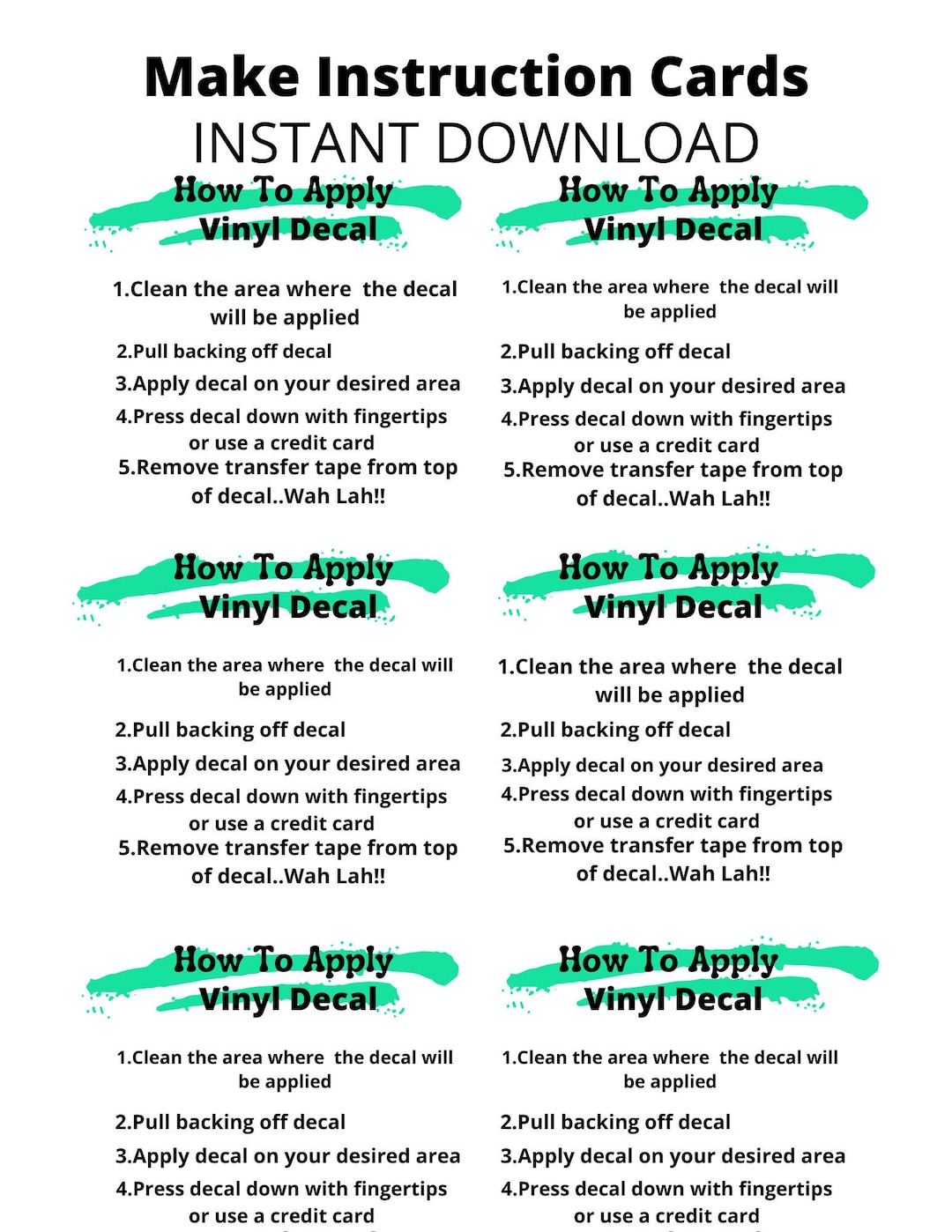 Sticker Guide Decal DIY Tips Decal Use Advice Vinyl Decal Etsy