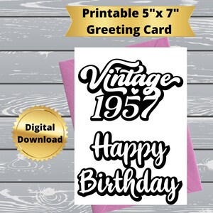 Cartão de aniversário engraçado para impressão da era vintage, cartão de aniversário engraçado para impressão, cartão de aniversário digital com citação engraçada, cartão de felicitações 5x7, 59