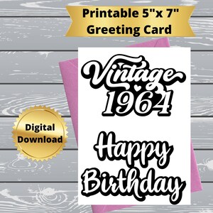 Cartão de aniversário engraçado para impressão da era vintage, cartão de aniversário engraçado para impressão, cartão de aniversário digital com citação engraçada, cartão de felicitações 5x7, 66
