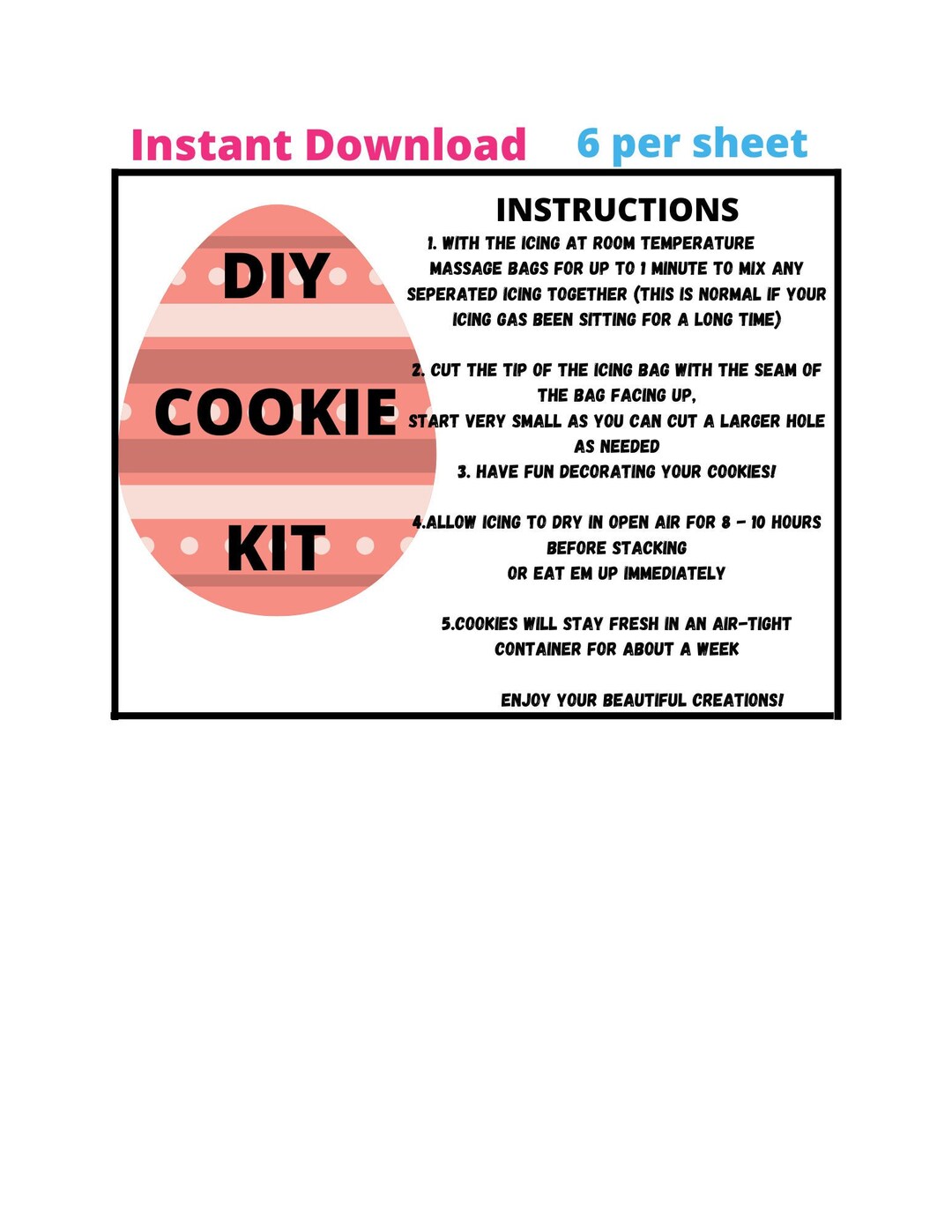 C261-easter Decorating Your Own Cookies Kit, Do It Yourself Cookie Kit ...