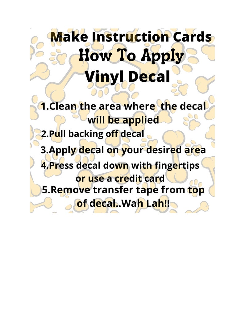 How to Apply a Decal Decal Instructions Care Instructions Etsy