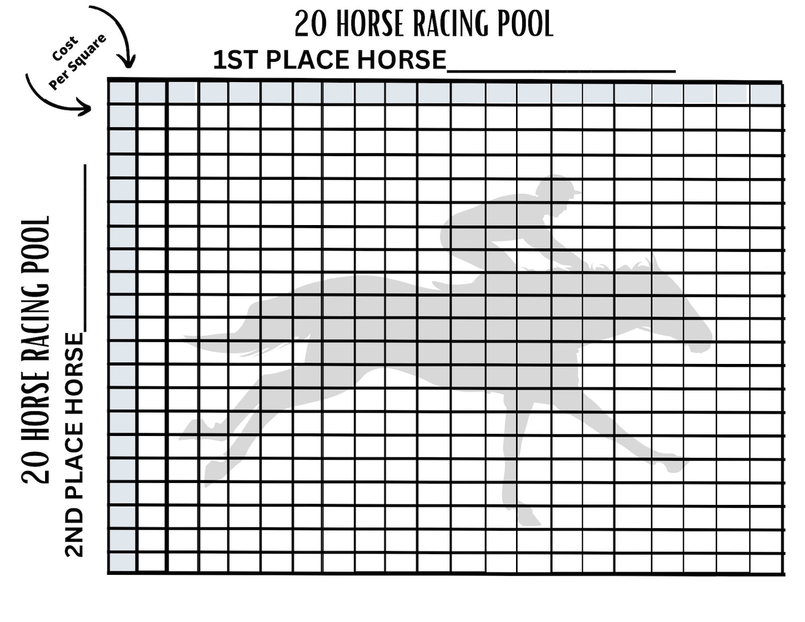 Horse Racing Betting, Pool for Horse Racing, Horse Racing Sheet With