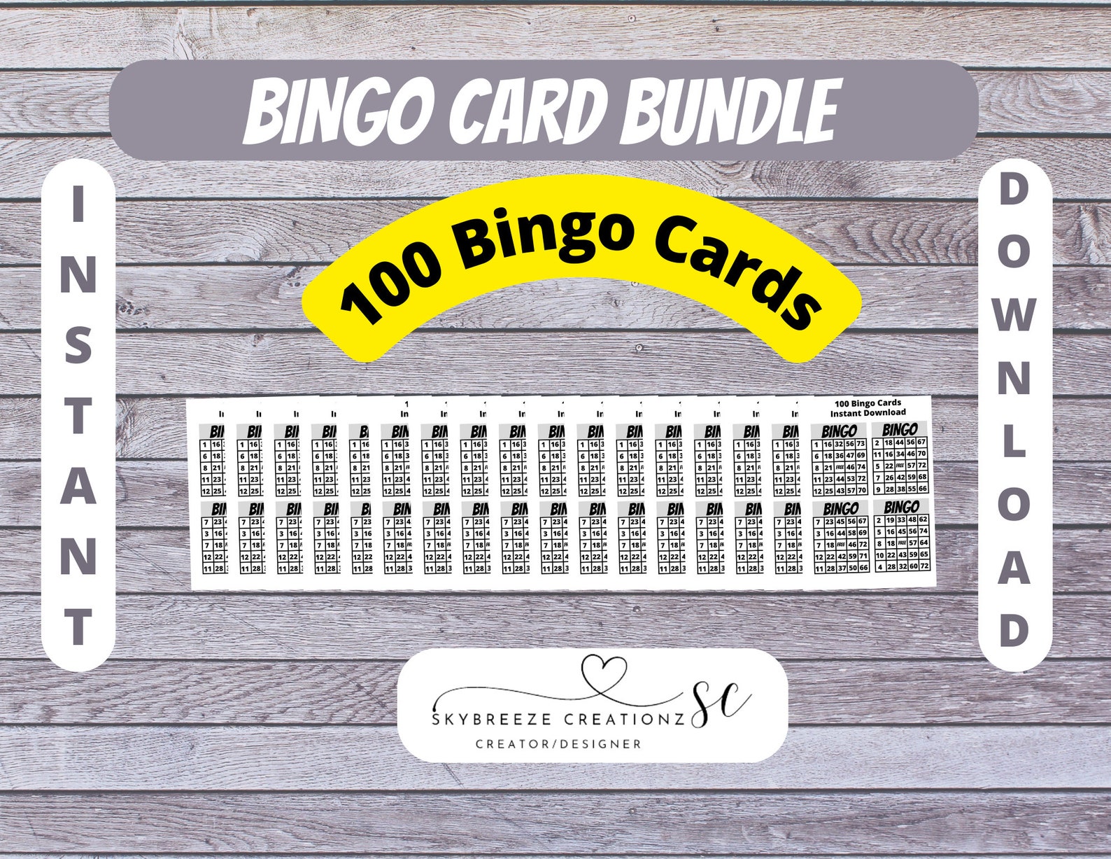 Bingo Game Bundle to Play, Bingo Game to Instantly Download, Bingo Game