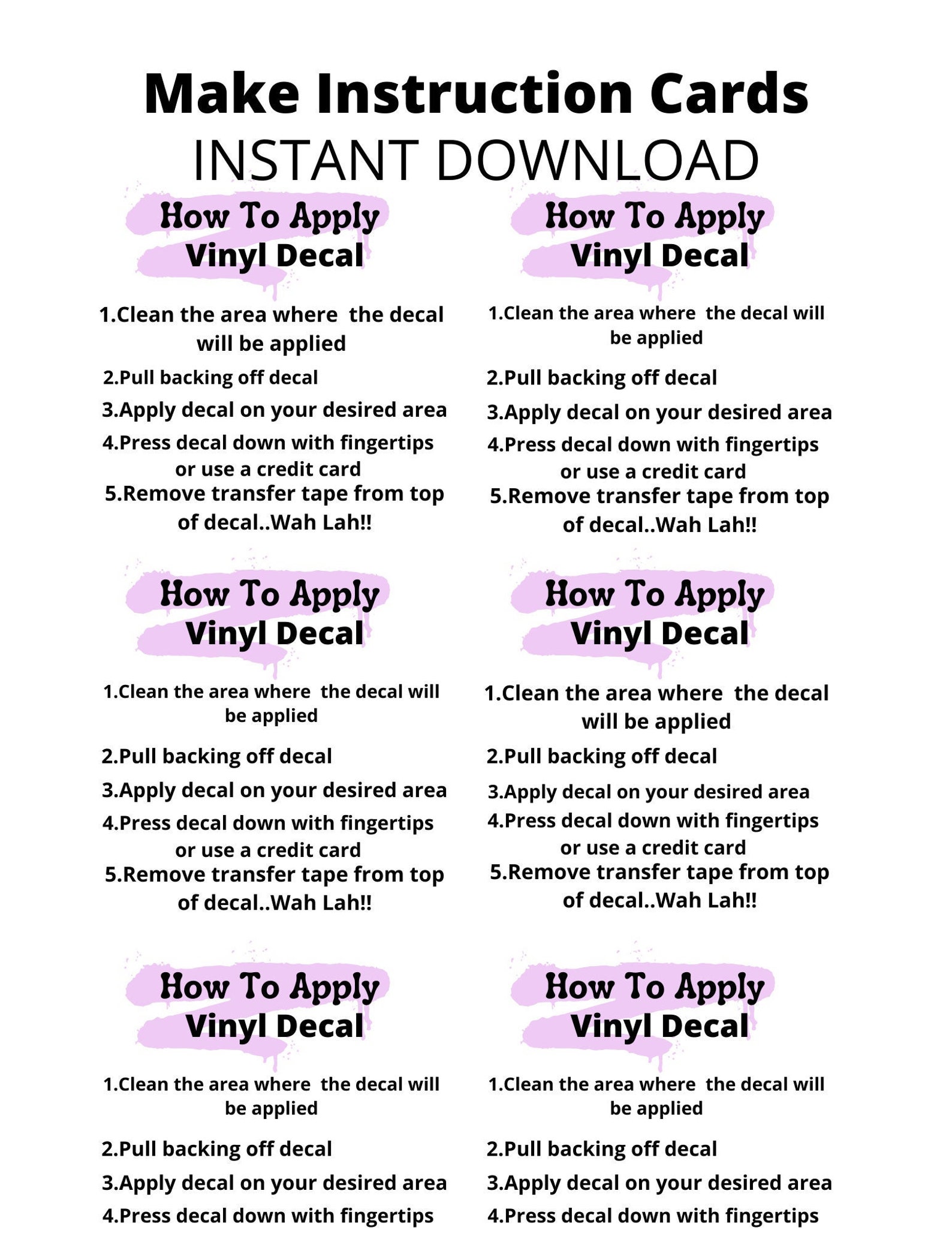 How to Apply a Decal, Decal Instructions, Care Instructions, DIY ...