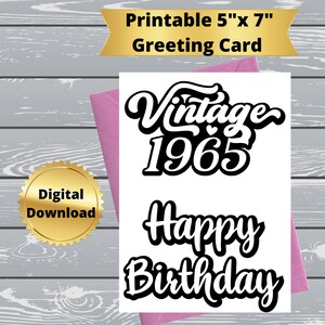 Cartão de aniversário engraçado para impressão da era vintage, cartão de aniversário engraçado para impressão, cartão de aniversário digital com citação engraçada, cartão de felicitações 5x7, 67