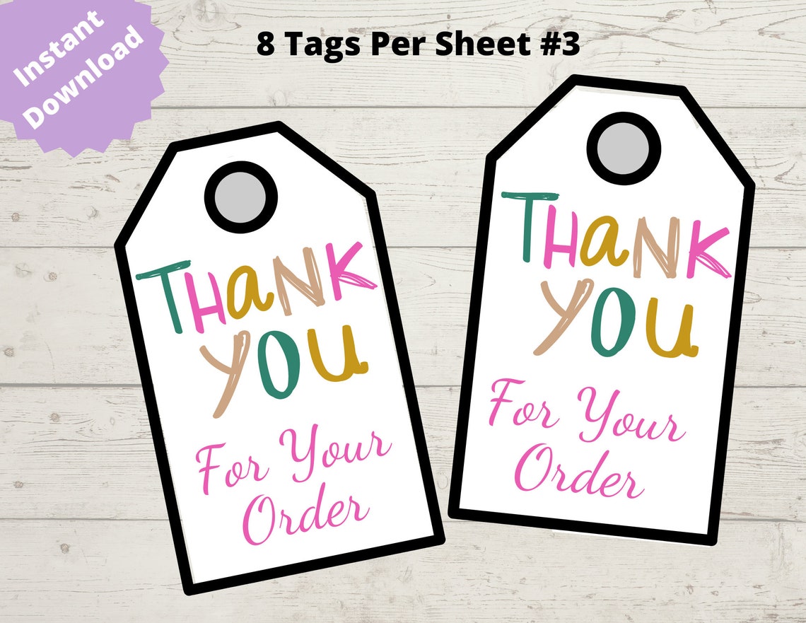 Thank You so Much for Your Purchase Printable Tag 3, Print Your Own ...