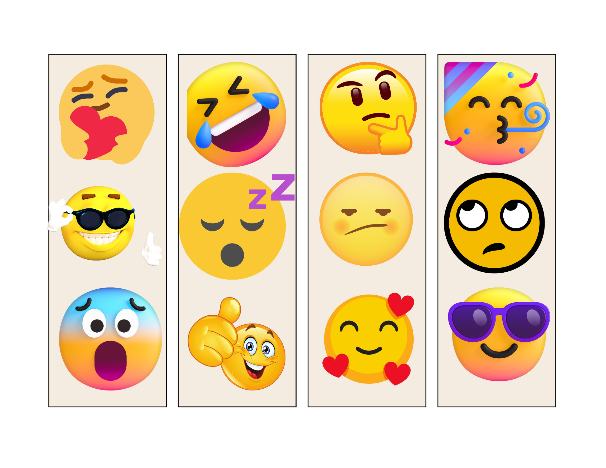 Emojis Printable Bookmark Bundle 16ct Adult &amp; Kids Bookish - Etsy
