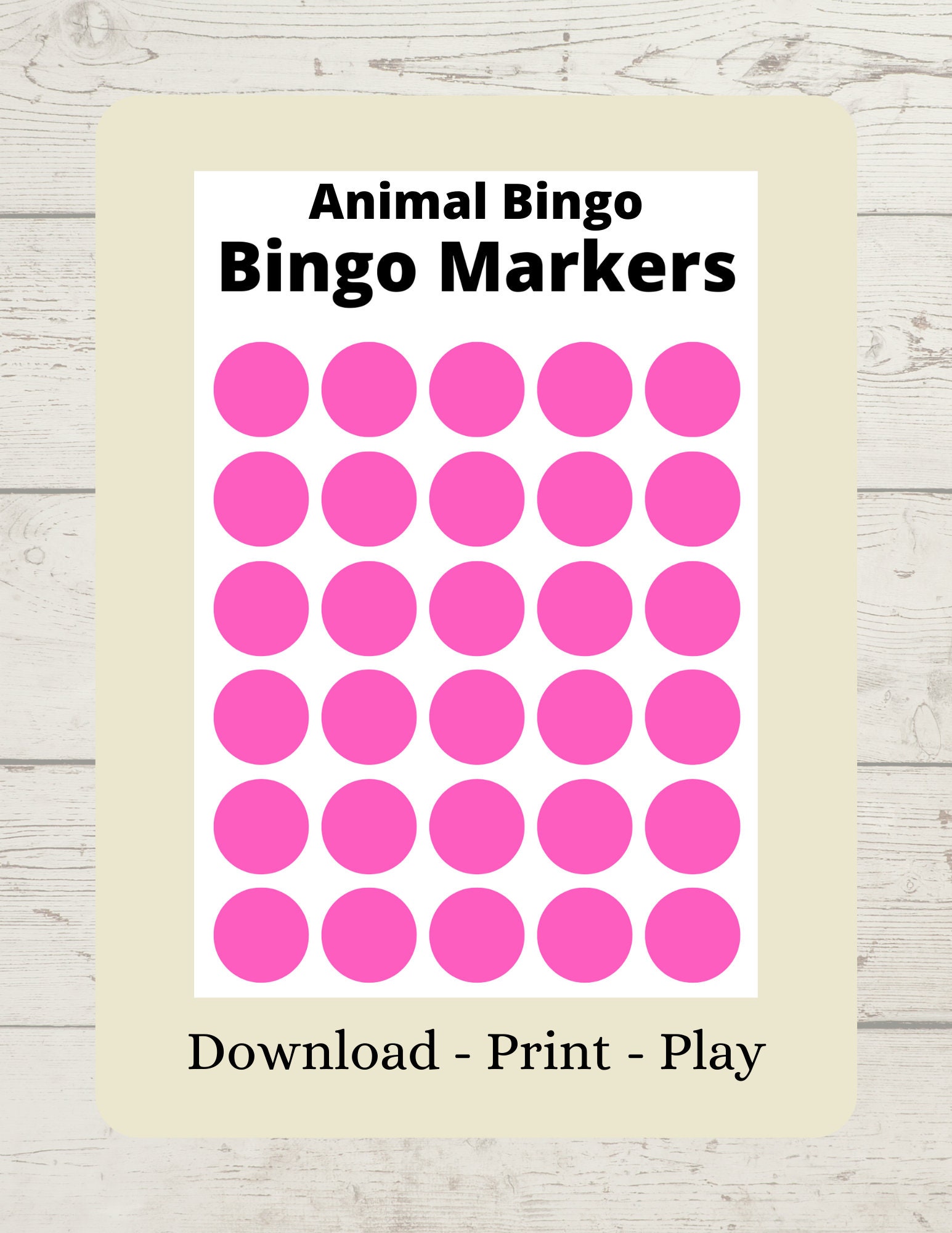 BINGO Markers • FREE Printable Game from PrimaryGames