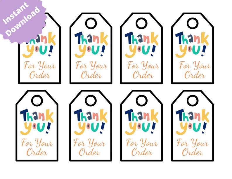 Thank You Tags to Print Out, Thank You so Much for Your Purchase