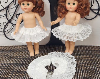 White {2 inch} half-slip petticoat for 8" dolls such as Ginny* {short legs}