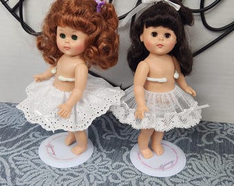 White {2 inch} half-slip petticoat for 8" dolls such as Ginny* {short legs}