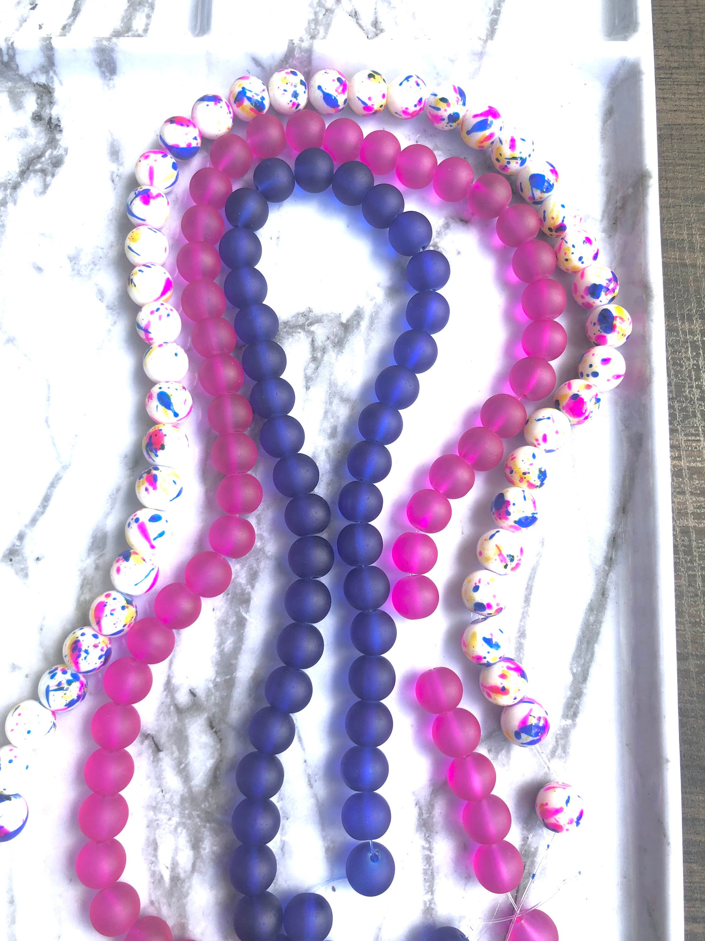 Bead Bundle Confetti 3 Strand Glass Bead Bundle Etsy