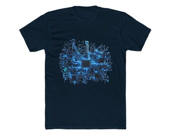 Glowing Circuit Board Technology Cyberpunk Pattern Tee