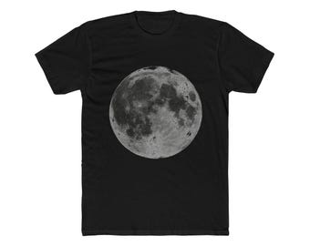 Full Moon Surface Craters Vintage Lunar Chart Tee