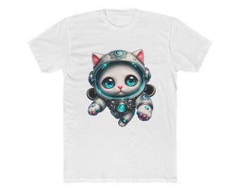 Space Cat Astronaut Floating in Zero Gravity Tee
