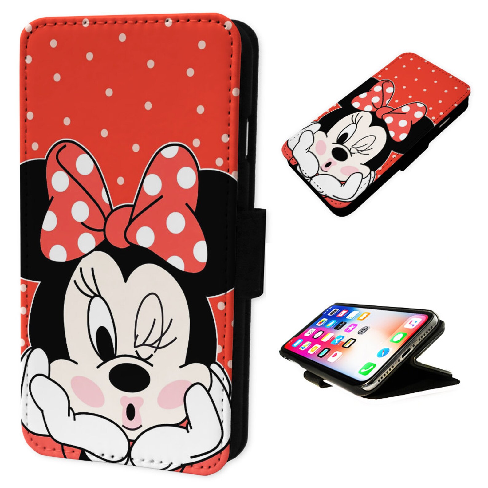 Minnie Mouse Flip Phone Case Wallet Cover For iPhone 6 7 8 X Etsy