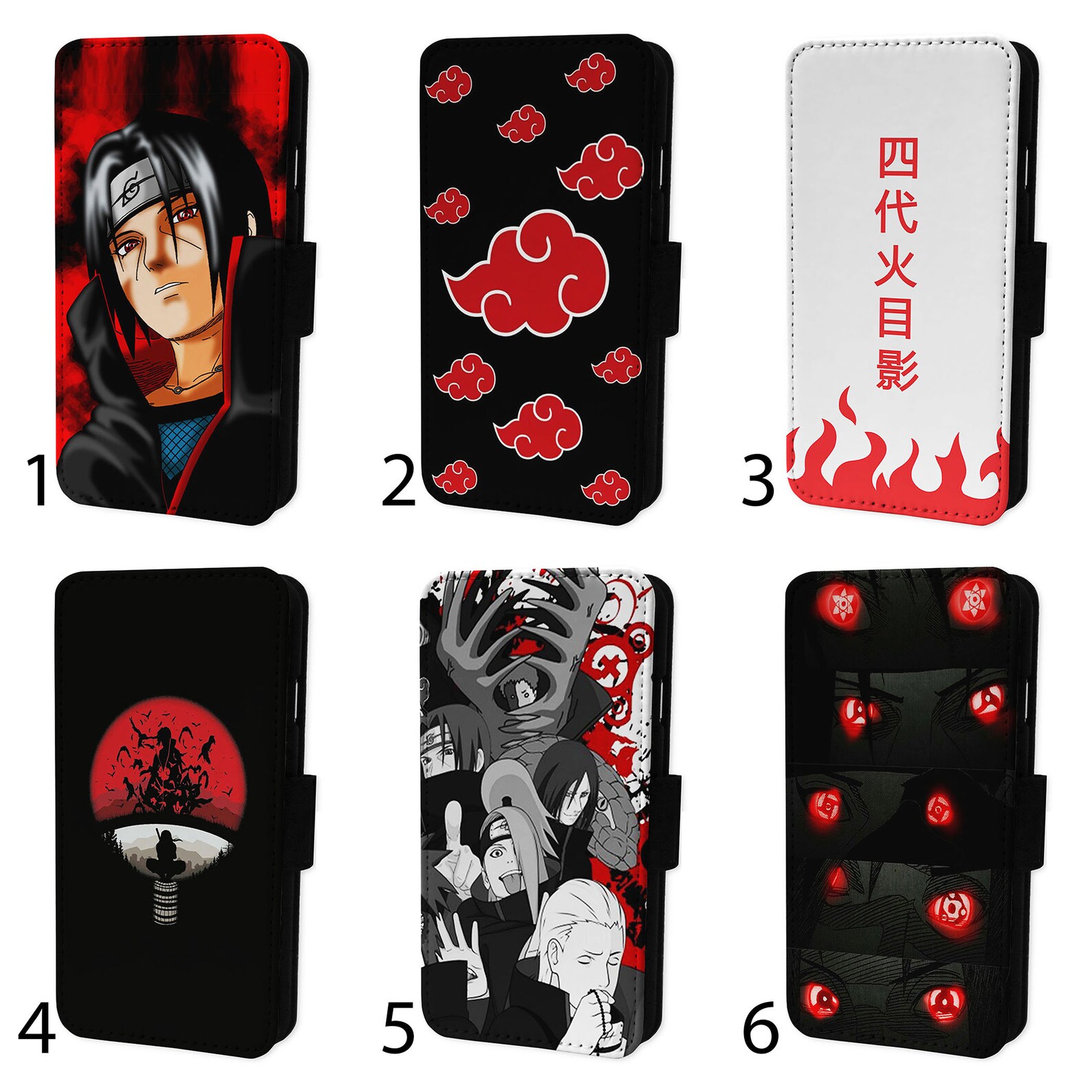 Naruto Shippuden Flip Phone Case Wallet Cover For iPhone 6 7 Etsy
