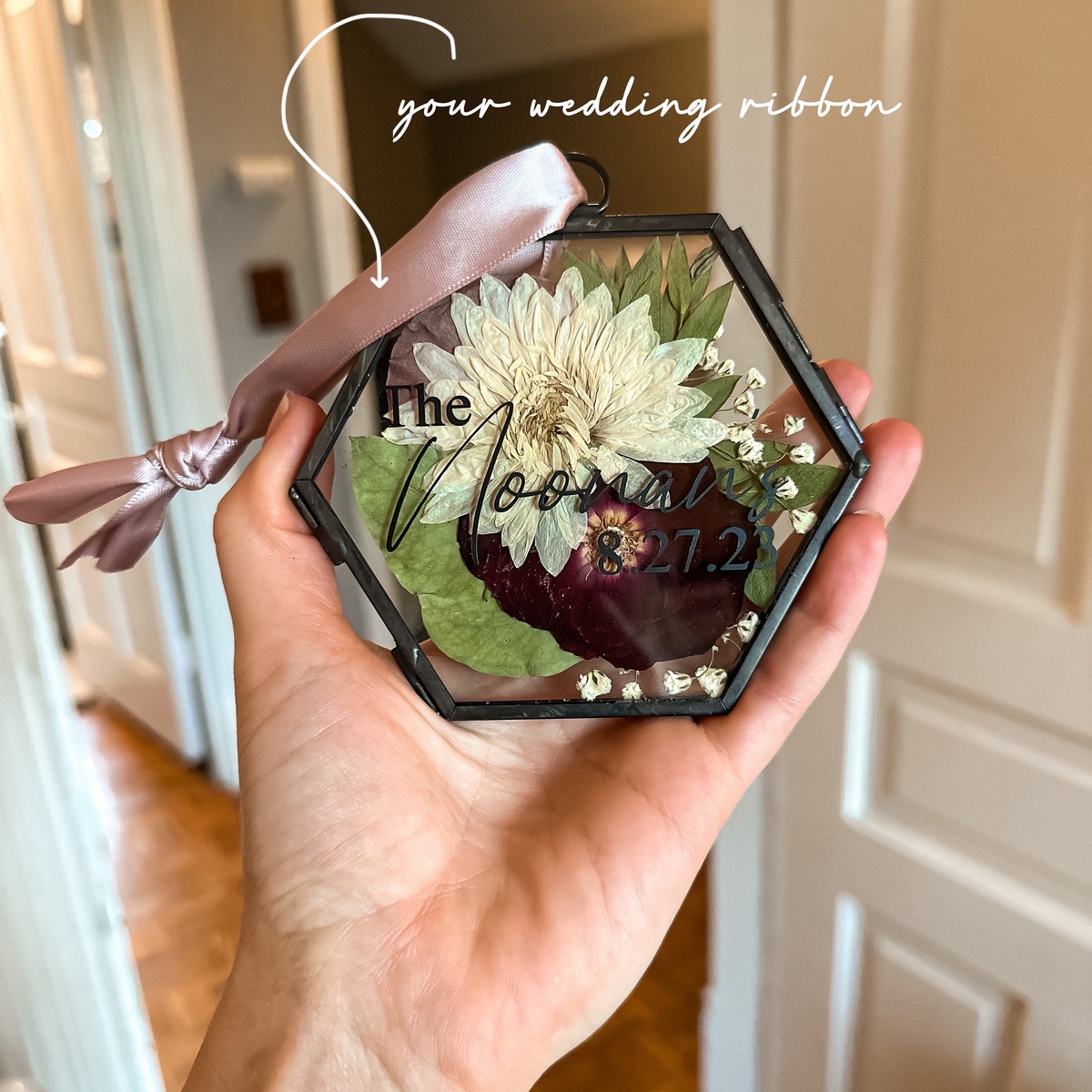 Custom Pressed Flower Ornament Preservation | Magnet | Pressed Flowers | Memorial Flowers | Wedding Flowers | Keepsake | No Reservations - Etsy