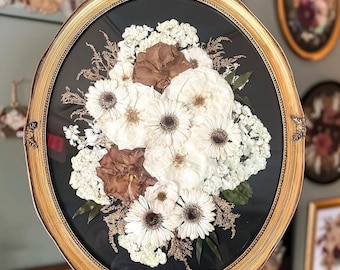 16x20 Oval | Flower Preservation  | Wedding Flowers | Memorial Flowers | Dry Flower Art | Flower Keepsake | Flower Preservation | Keepsake