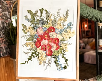18x24| Flower Preservation  | Wedding Flowers | Memorial Flowers | Dry Flower Art | Flower Keepsake | Flower Preservation | Keepsake
