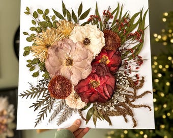 16x16 | Flower Preservation  | Wedding Flowers | Memorial Flowers | Dry Flower Art | Flower Keepsake | Flower Preservation | Keepsake