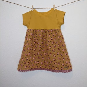 Summer dress girls / muslin link / baby dress / mustard yellow