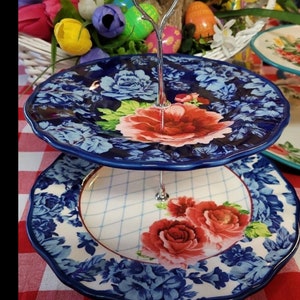 PIONEER WOMAN HERITAGE Floral Tier Tray Frontier Rose Gorgeous