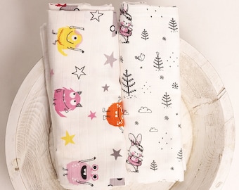 2 Stück Musselin Swaddle, Baby Swaddle Decke, Neugeborenen Swaddle, Musselin Swaddle Decke, LARGE 47"x47"