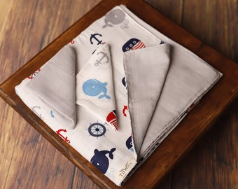Babymuslin-svaddlefilt och rapsduk - 2-lagers muslinbomullsfilt % 100 bomull Tillverkad i Turkiet 112x112 cm STOR