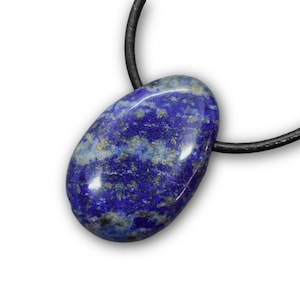 Originalfoto-> Echter LAPIS Lapislazuli +Natur+ EDELSTEIN-ANHÄNGER, gebohrt, mit Band #14