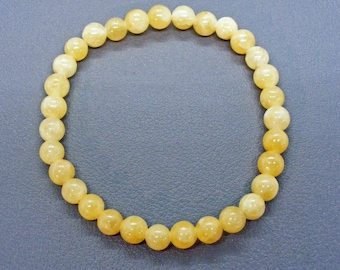 Genuine ORANGE CALCITE gemstone bracelet ball bracelet Ø 6 mm / L: 19 cm -A-Quality-
