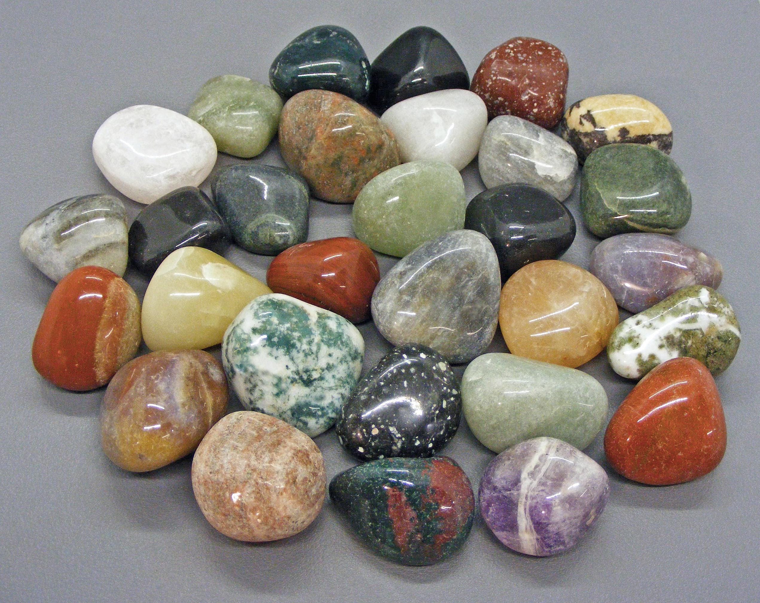 Edelstein-Mix Für Kinder, Ca. 300 G – Bunte Trommelsteine 11-13 Mm, Natur-Achat, In Goldbeutel