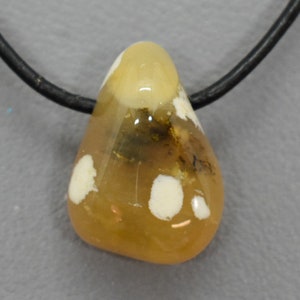 OPAL Cappucino-Opal Freeform Gemstone Pendant Tumbled Stone Drilled with Ribbon (Original Photo)