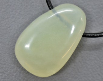 Genuine CHINA JADE +Natural+ GEMSTONE pendant tumbled stone-drilled with band (original photo) #4