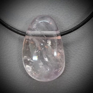 AMETHYST +Natur+ Edelstein-Anhänger Trommelstein - gebohrt mit Band (Originalfoto) #E3