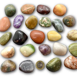 1 kg Echte Natur XXL TROMMELSTEINE-EDELSTEINE I ( 3 - 4,5 cm / 15-25 Stück)
