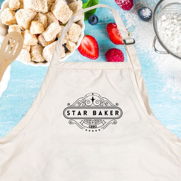 GBBO Star Baker Apron | Great British Bake-Off, Paul Hollywood, Signature Bake, Biscuit Week, Baker Gift, Culinary Arts,  Showstopper