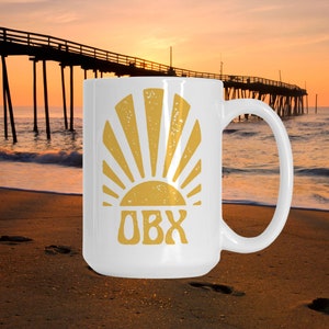 OBX Sunburst Mug | Pogue Life, P4L, OBX North Carolina, Outer Banks Mug, John B, Chase Stokes, OBX  Vintage Coffee Mug, Outer Banks Gift
