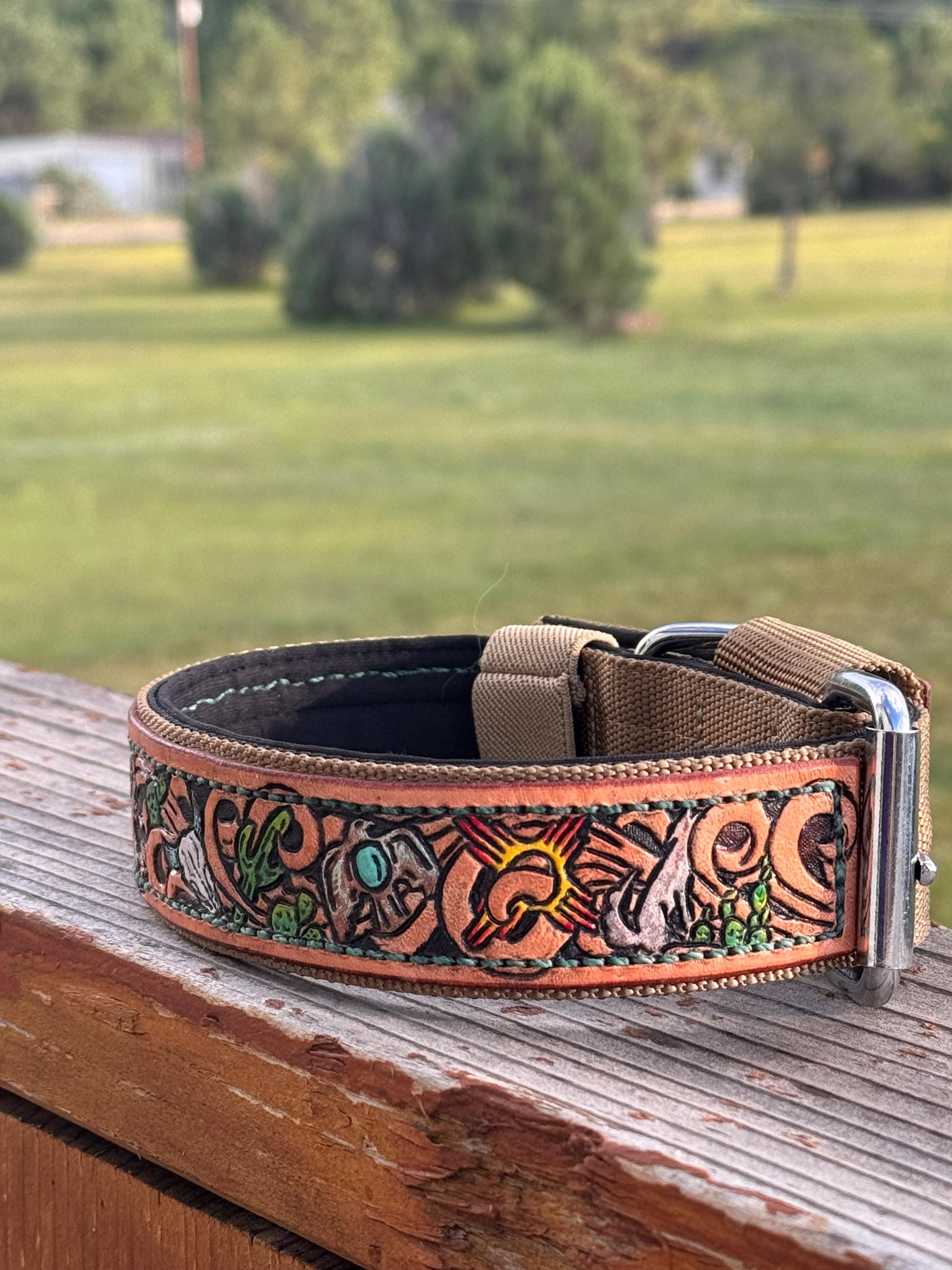MADE TO ORDER Custom Leather Tooled Dog Collars - Etsy
