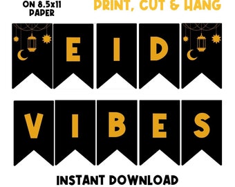 Printable Eid Banner | Ramadan Mubarak Svg | PNG JPG | Eid Al Fitr | Blessed | Festival | Ramadan | Happy Ramadan | Eid Printables | Vibes
