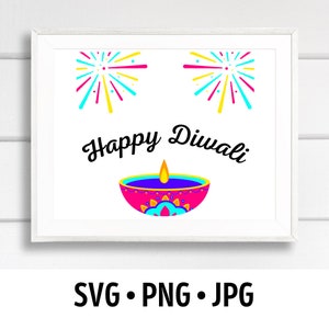 Happy Diwali png svg jpg | Festival of Lights | Celebration | Diya | Clipart | Hindu | Deepavali | Oil Lamp | Home Decor | Sign | Printable