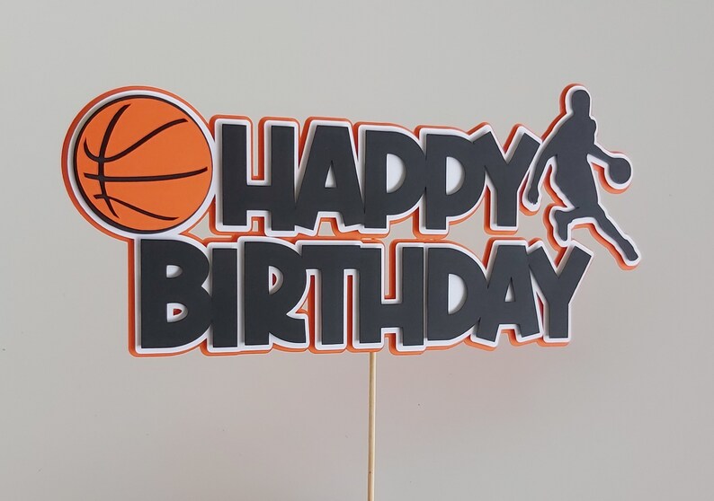 Basketball Birthday Cake Topper Banner Sports Basketball Sports Gift Birthday Gifts Party Decor Basketball Theme Baller Kids
